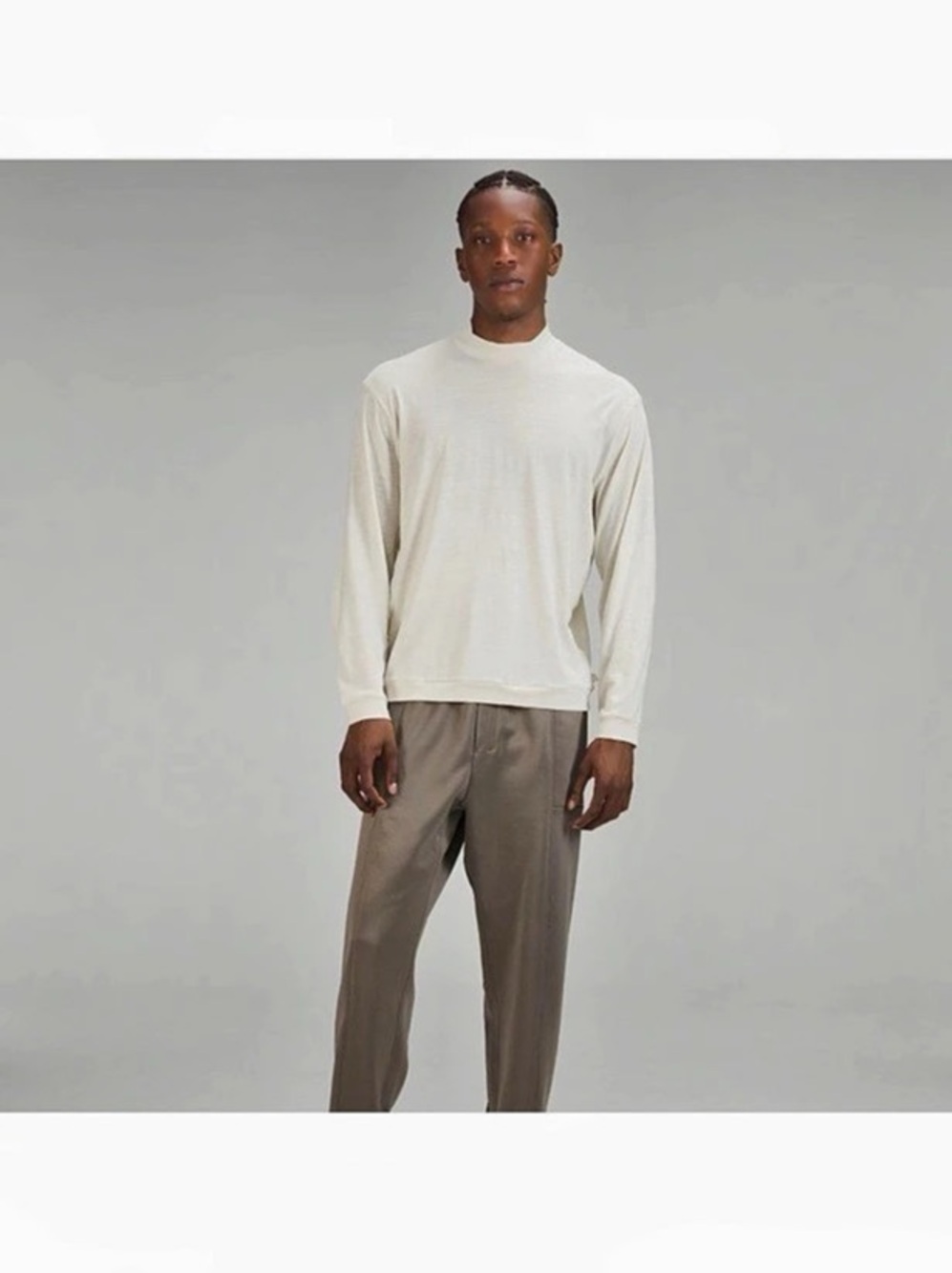 Lululemon Mockneck Golf Long-Sleeve Baselayer Men's cream Shirt